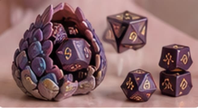 Games & Puzzles - Dice sets, dragon egg containers, fidgets and puzzles for tabletop nights and restless hands.