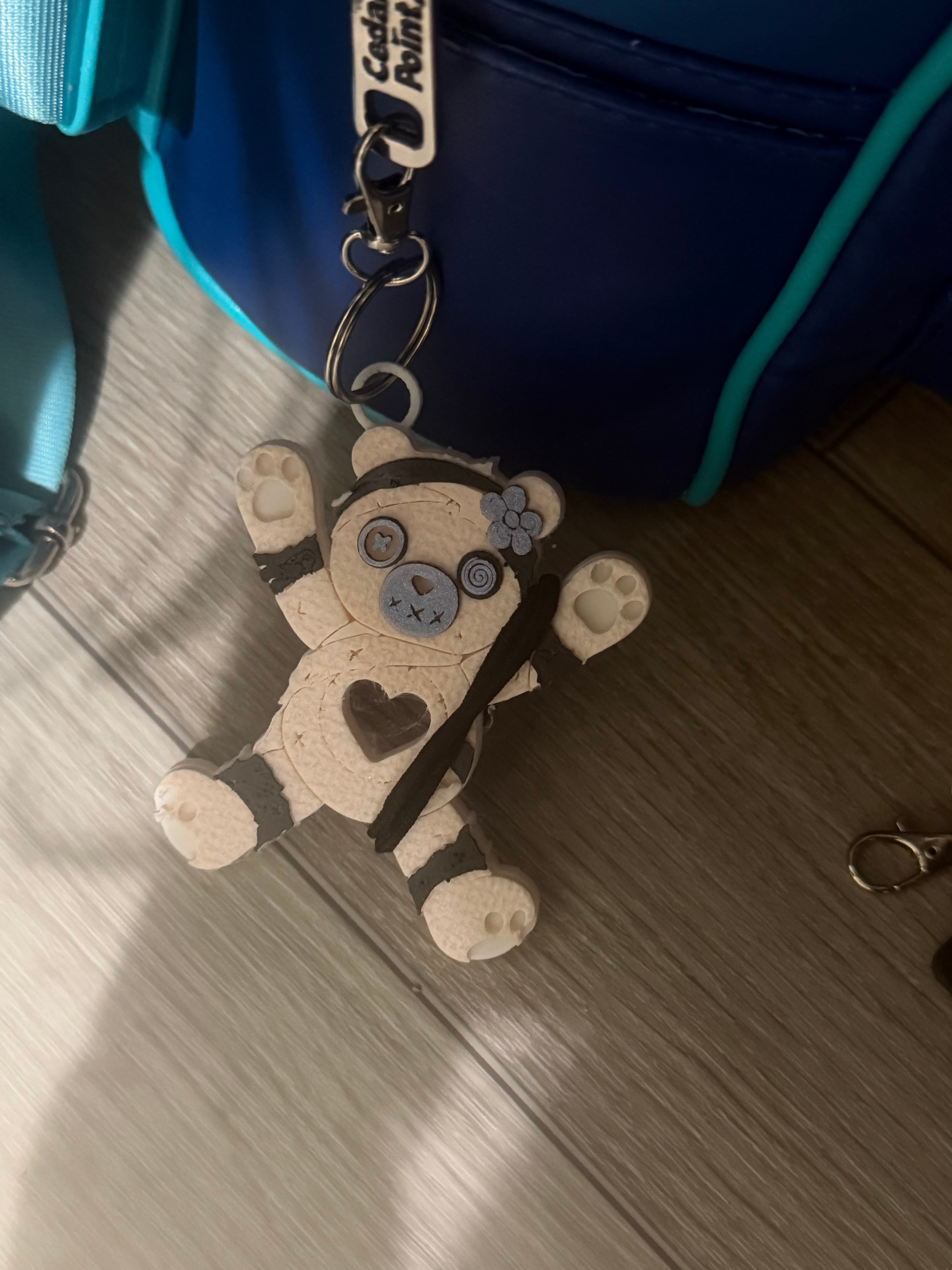 3D Printed Voodoo Bear Bag Charm & Hair Tie Organizer — photo 1